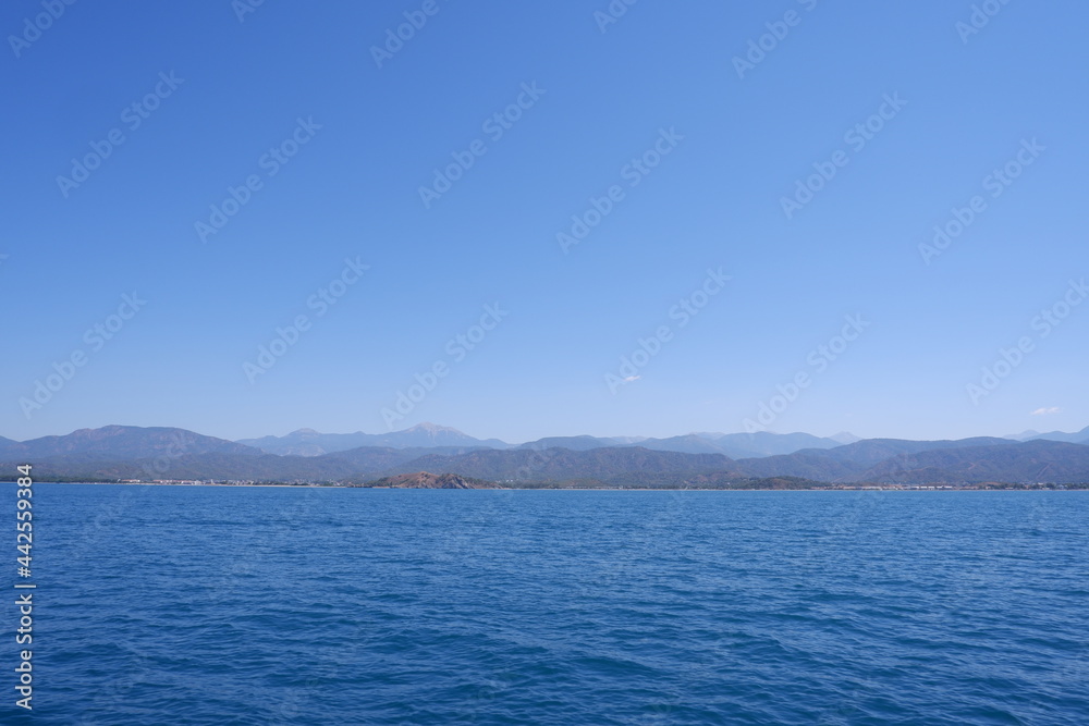 Landscape view from sailing boat