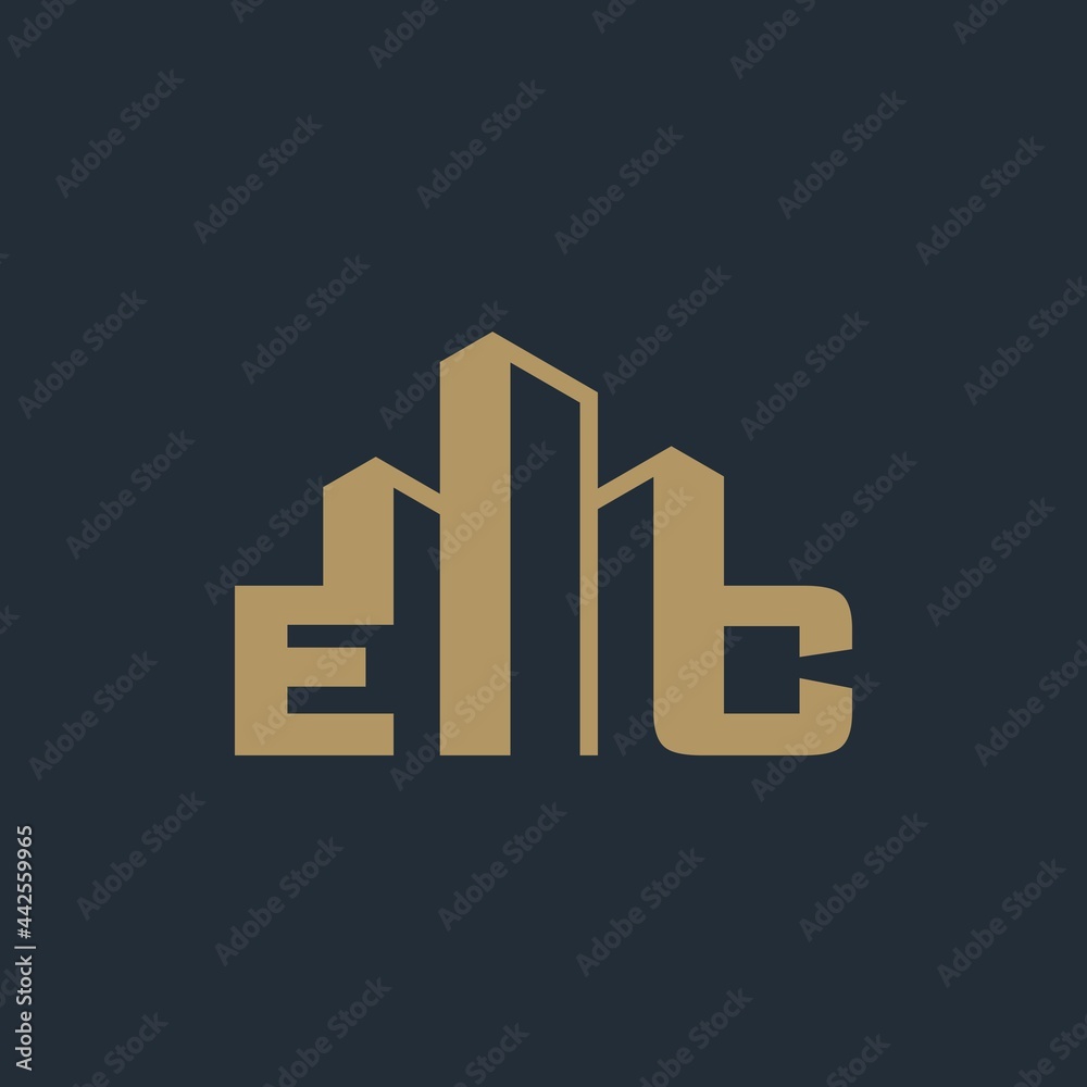 Building Construction Real Estate logo initials EC