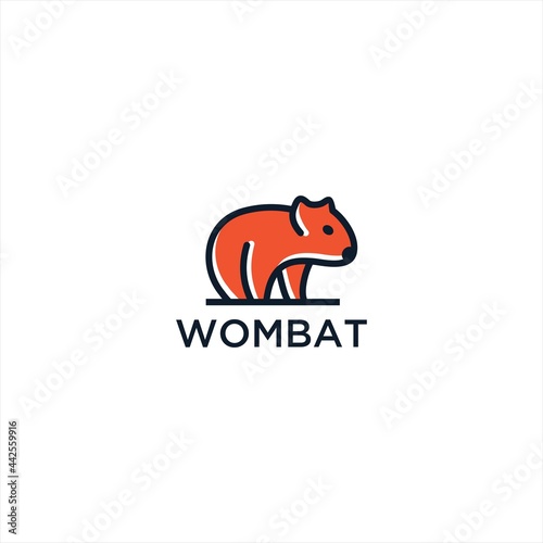 Wombat logo vector design template.