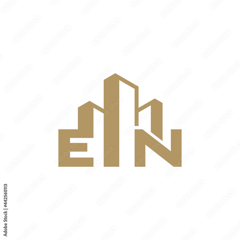 Fototapeta premium Building Construction Real Estate logo initials EN