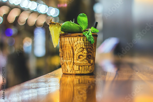 Mai Tai cocktail in a tiki mug
