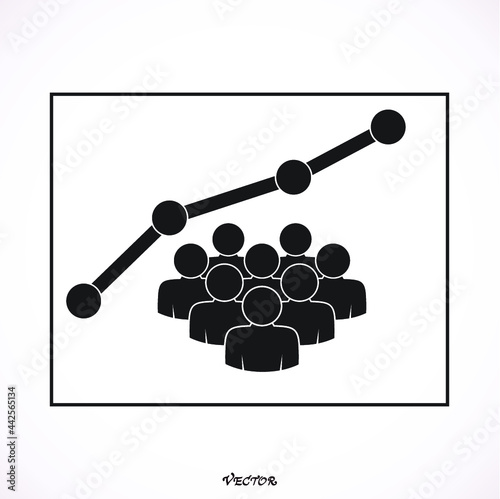 Audience Growth Icon. Icon Isolated on White Background, flat style.