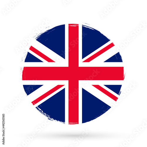 British flag, United Kingdom, banner with grunge brush. 