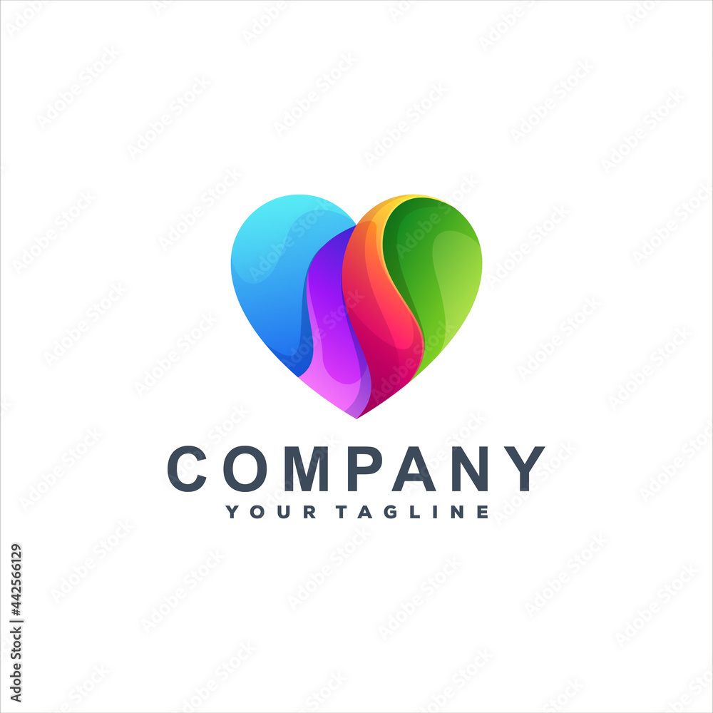 love color gradient logo design