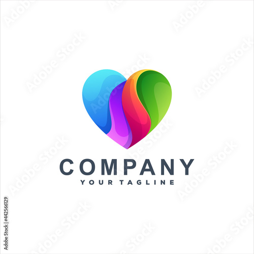 Free Download love color gradient logo design - GFXLoad