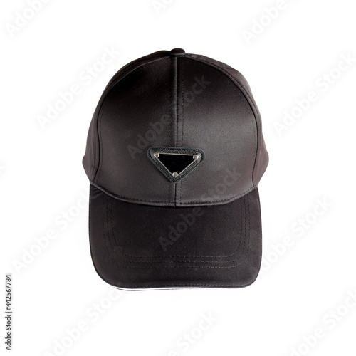 Blank hat in black color on white background