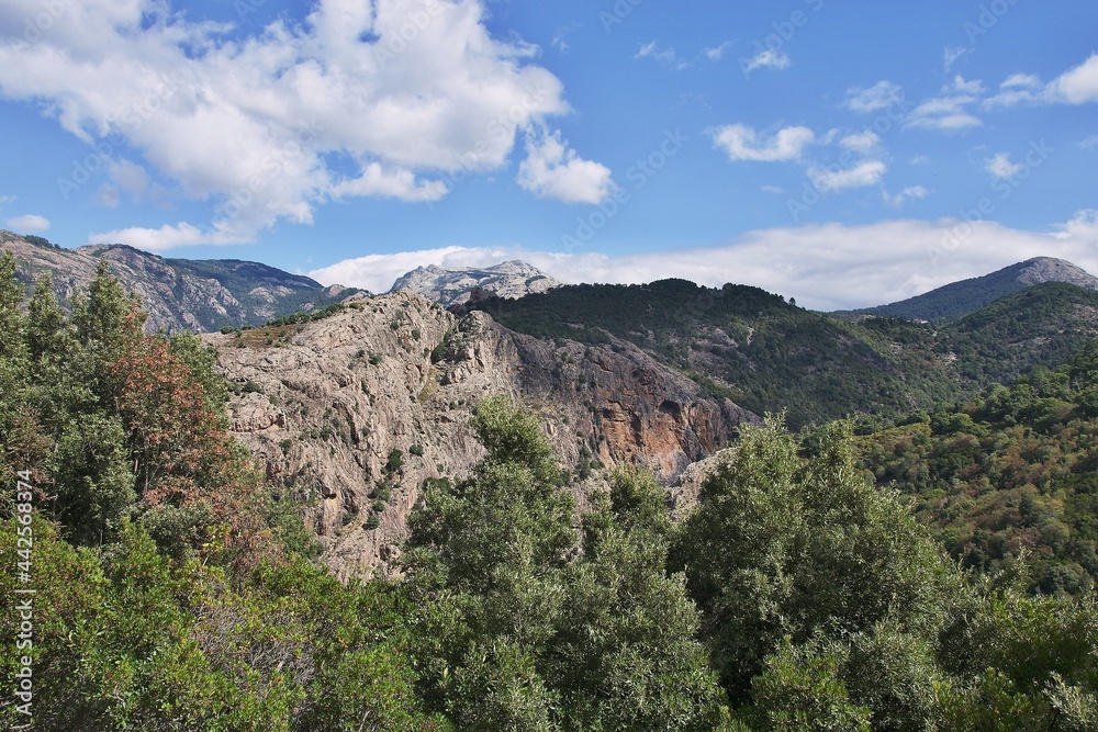 Corsica-outlook from the road Porto-Evisa