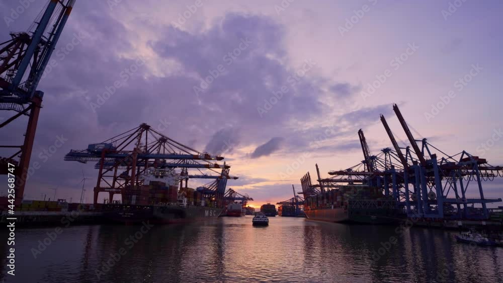 The impressive Port of Hamburg with its huge container terminals - travel photography The impressive Port of Hamburg with its huge container terminals - travel photography