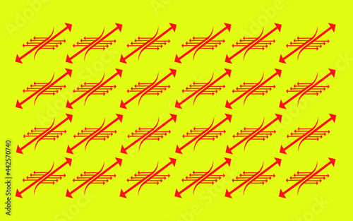 Yellow Background with Red Arrows