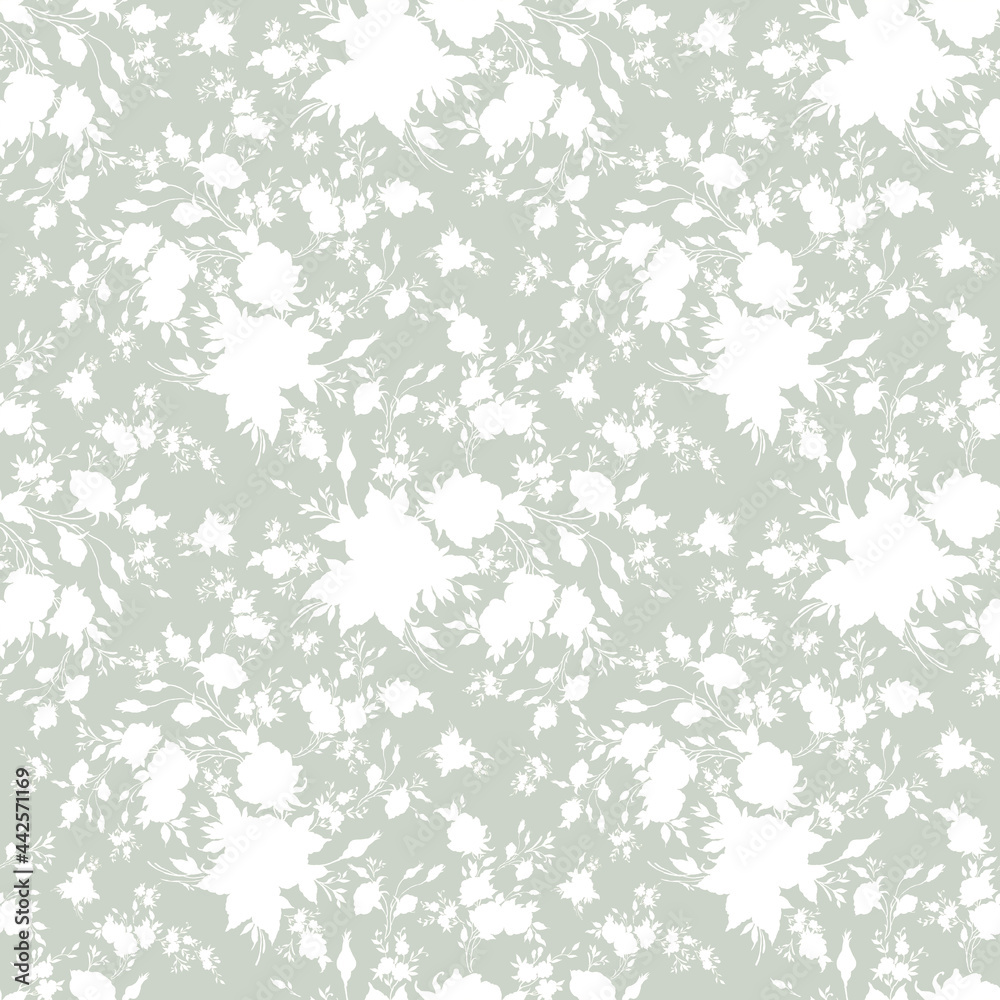 Floral seamless pattern luxury roses drawn on paper with paints Floral seamless pattern luxury roses drawn on paper with paints