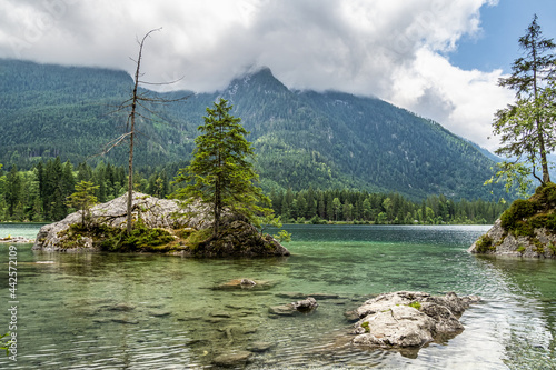 Watzmann massif at Lake Hintersee at Ramsau in Berchtesgaden, Bavaria, Germany photo