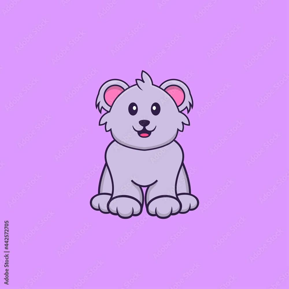 Cute koala is sitting. Animal cartoon concept isolated. Can used for t-shirt, greeting card, invitation card or mascot. Flat Cartoon Style Cute koala is sitting. Animal cartoon concept isolated. Can used for t-shirt, greeting card, invitation card or mascot. Flat Cartoon Style