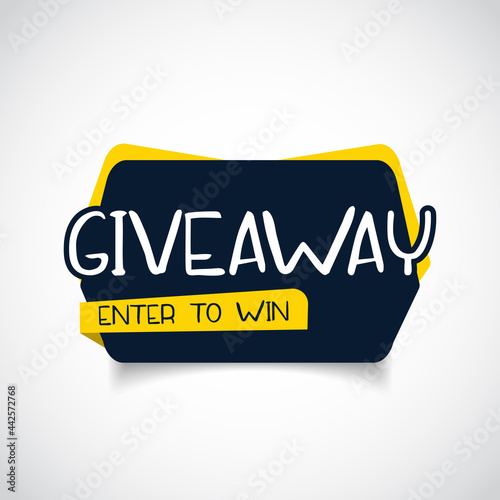 Giveaway banner template design for social media post vector