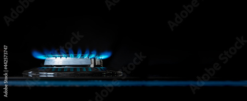 Gasflamme auf einem Gasherd