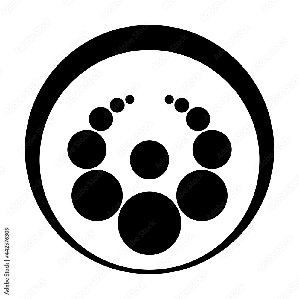 Crop circle pattern. Circles graduated and arranged according to the golden ratio. Sacred geometry and a mandala-like symbol, modeled on a corn circle, found in June 2021 in Wiltshire, England. Vector Crop circle pattern. Circles graduated and arranged according to the golden ratio. Sacred geometry and a mandala-like symbol, modeled on a corn circle, found in June 2021 in Wiltshire, England. Vector