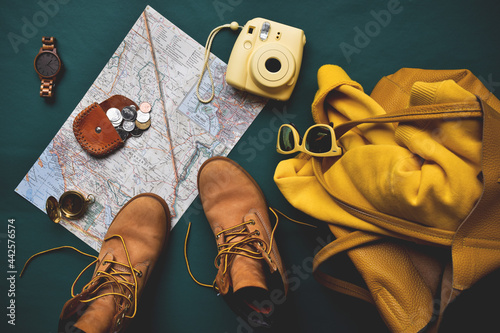 Map and travel items essentials  photo