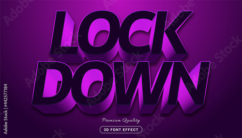Lock down 3d - editable text effect