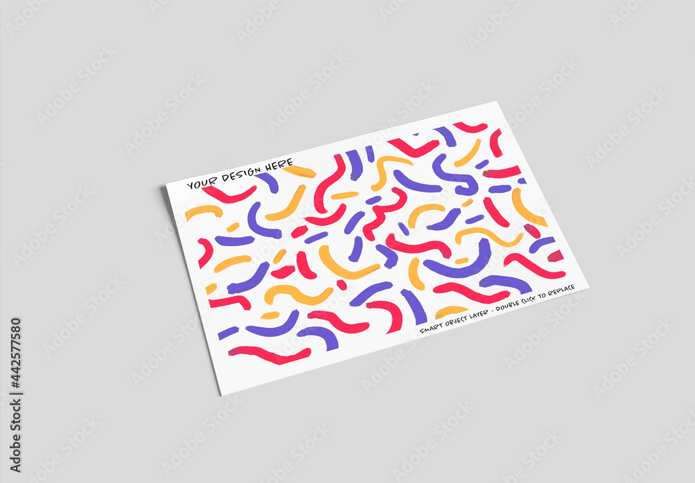 Mock Up of a Postcard Stock Template | Adobe Stock