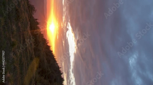 Beautiful sunrise in the Ukrainian carpathians in summer, timelapse