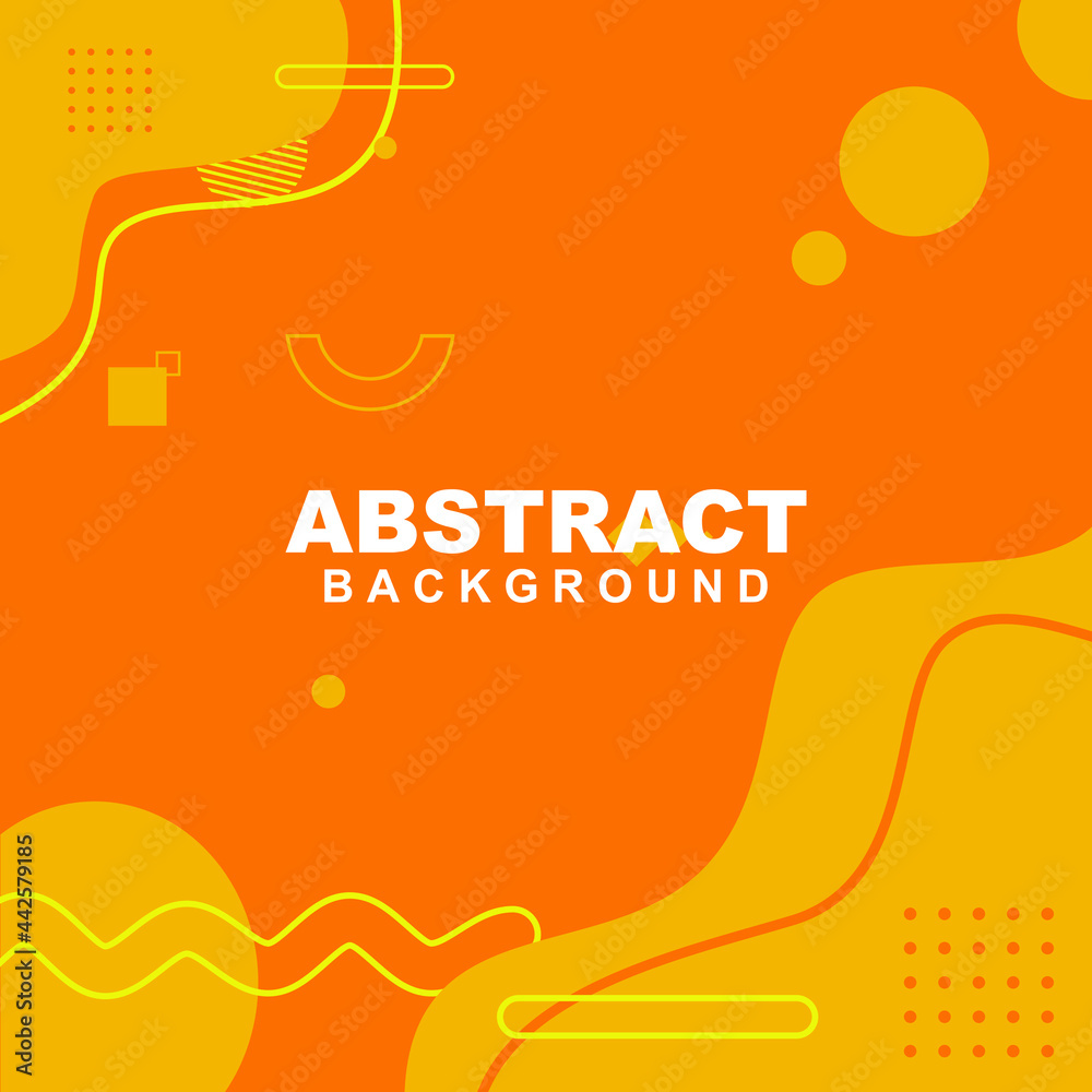Illustration set vector of abstract business orange yellow background color with strip and dots element. Good to use for banner, social media template, poster and flyer template, etc