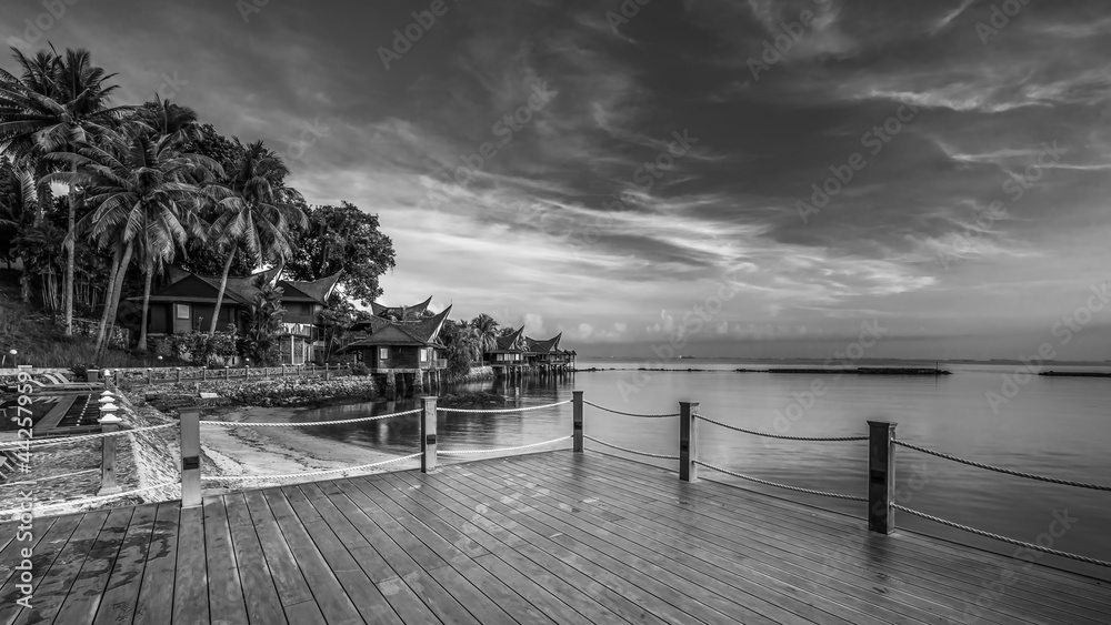 Obraz premium Blackwhite Photos landscape Wonderful Batam Bintan Indonesia
