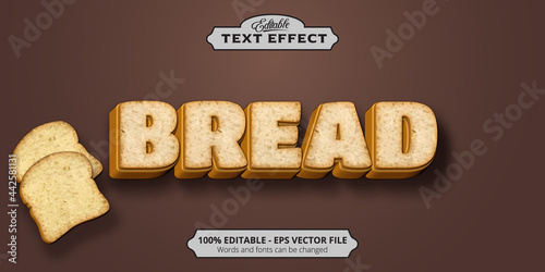 Editable text effect, Bread text