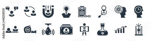 general filled icons. glyph vector icons such as solarium, massage oil, profile list, job interview, realization, user engagement, smart contract, on coaching sign isolated on white background.