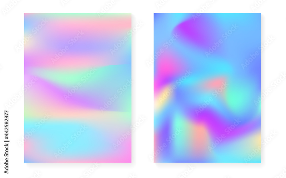 Holographic gradient background set with hologram cover. Holographic gradient background set with hologram cover.