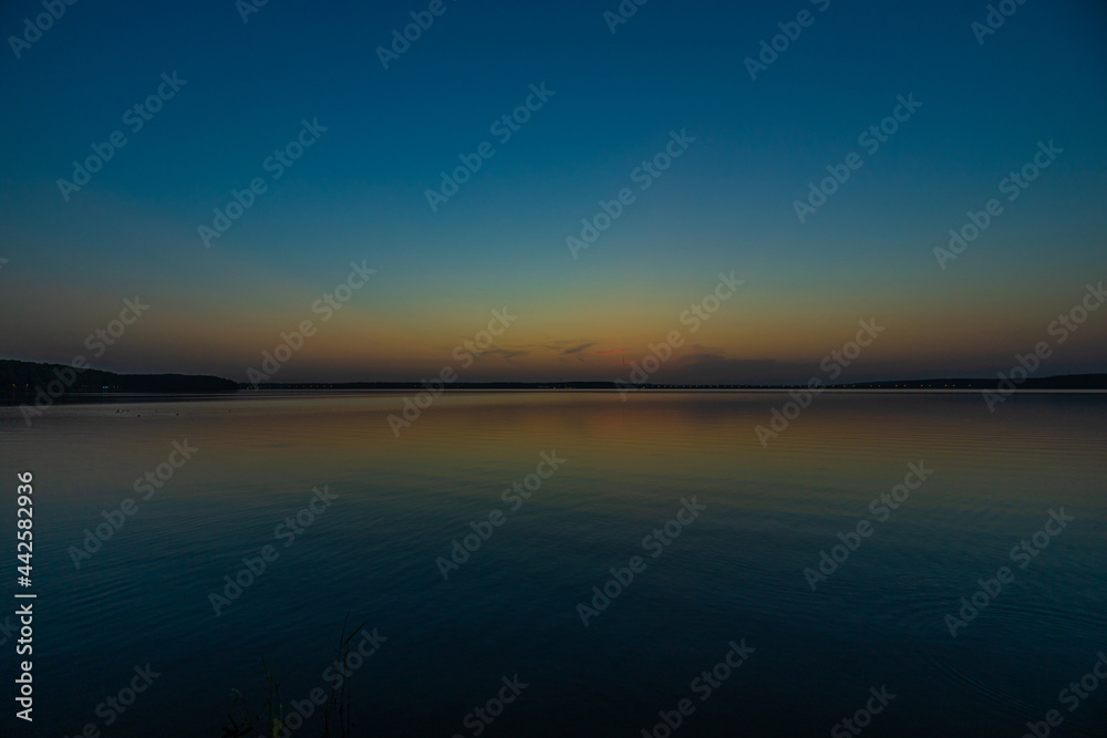 Senezh Lake after sunset. Moscow oblast