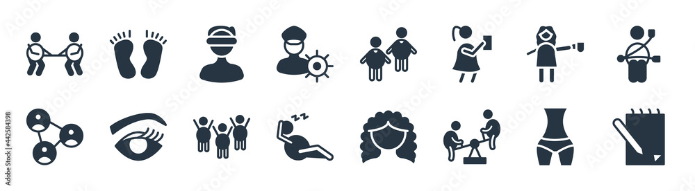 people filled icons. glyph vector icons such as notebook and pencil, children on teeter totter, lazy, network connection, woman holding cup, blind date, boys, human feet sign isolated on white people filled icons. glyph vector icons such as notebook and pencil, children on teeter totter, lazy, network connection, woman holding cup, blind date, boys, human feet sign isolated on white