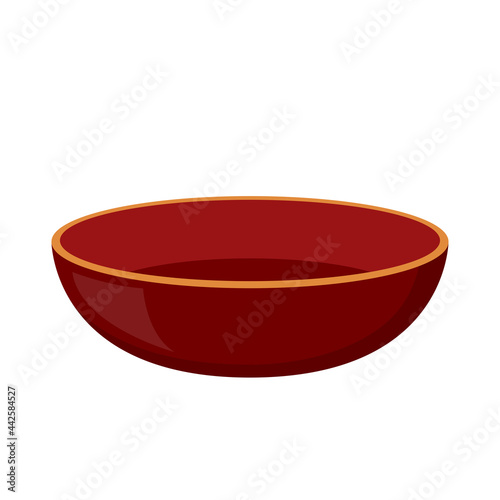 Brown Bowl. Bowl on white background. bowl vector.