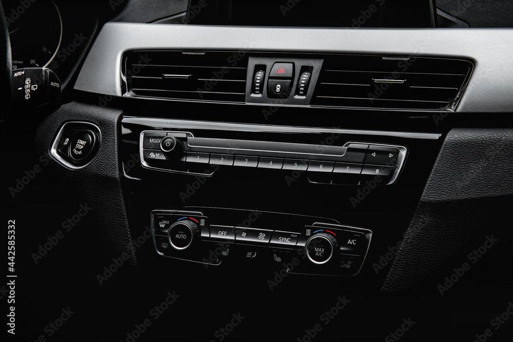 Fototapeta premium Air condition and media control in modern car.
