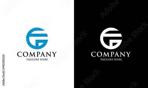 logo vector letter gf circle concept modern inspiration template.