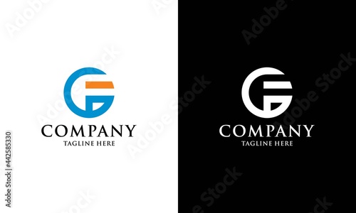 logo vector letter gf circle concept modern inspiration template.