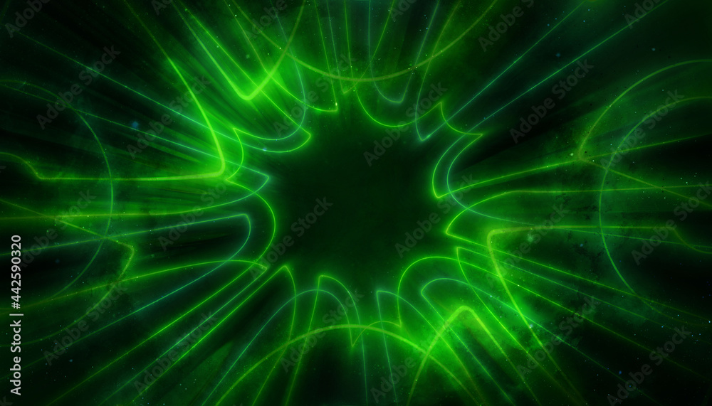 green glowing neon matrix with center space for text or logo green glowing neon matrix with center space for text or logo