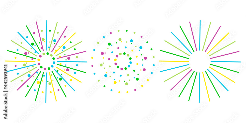 Children, kids round decor. Balls fireworks ribbons. Circular arrangement. For the decoration of childrens design of a party banner postcard invitation holiday. Vector illustration