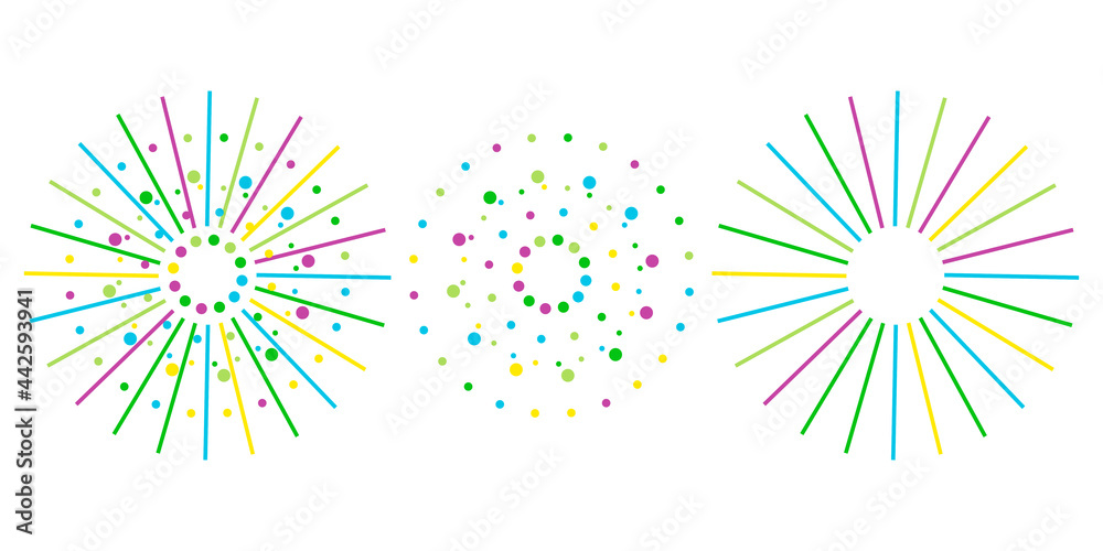 Children, kids round decor. Balls fireworks ribbons. Circular arrangement. For the decoration of childrens design of a party banner postcard invitation holiday. Vector illustration Children, kids round decor. Balls fireworks ribbons. Circular arrangement. For the decoration of childrens design of a party banner postcard invitation holiday. Vector illustration
