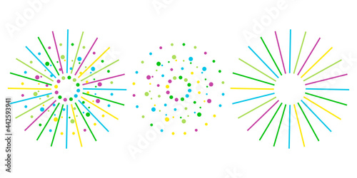 Children, kids round decor. Balls fireworks ribbons. Circular arrangement. For the decoration of childrens design of a party banner postcard invitation holiday. Vector illustration