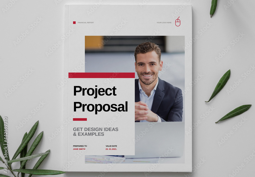 Red Project Proposal Brochure Layout Stock Template | Adobe Stock