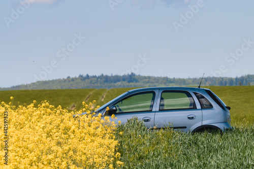 car in the field