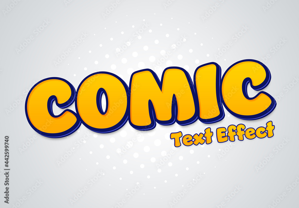 Comic Book Cartoon Text Effect Mockup Stock Template | Adobe Stock