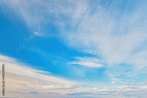 sky background during sunrise with clear clouds