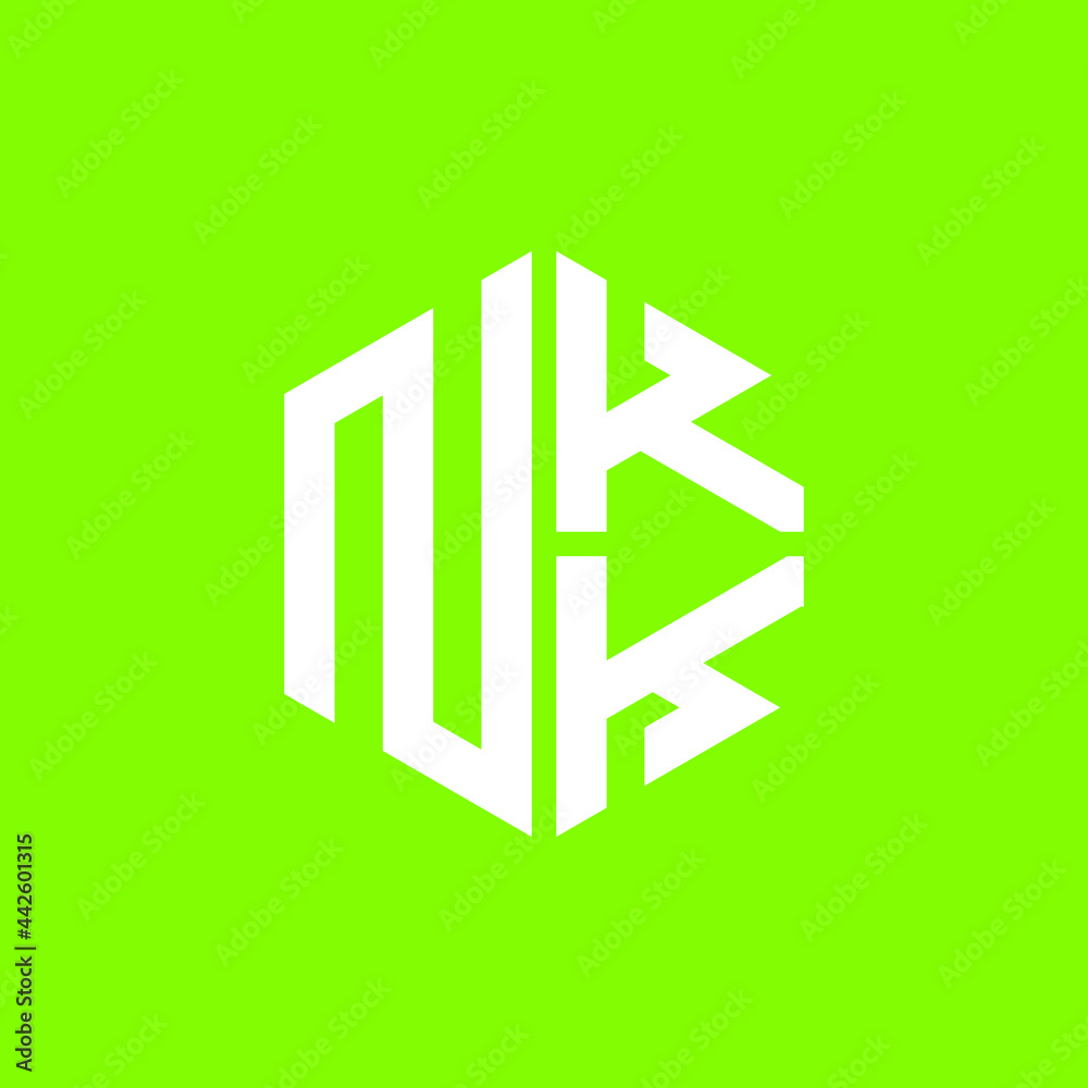 Fototapeta premium NKK logo NKK icon NKK vector NKK monogram NKK letter NKK minimalist NKK triangle NKK hexagon Circle Unique modern flat abstract logo design 