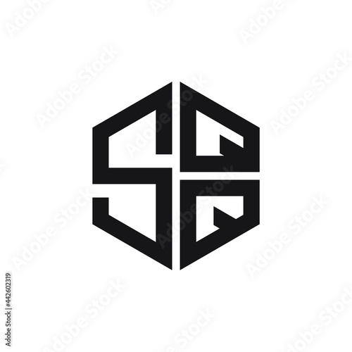 SQQ logo SQQ icon SQQ vector SQQ monogram SQQ letter SQQ minimalist SQQ triangle SQQ hexagon Circle Unique modern flat abstract logo design 