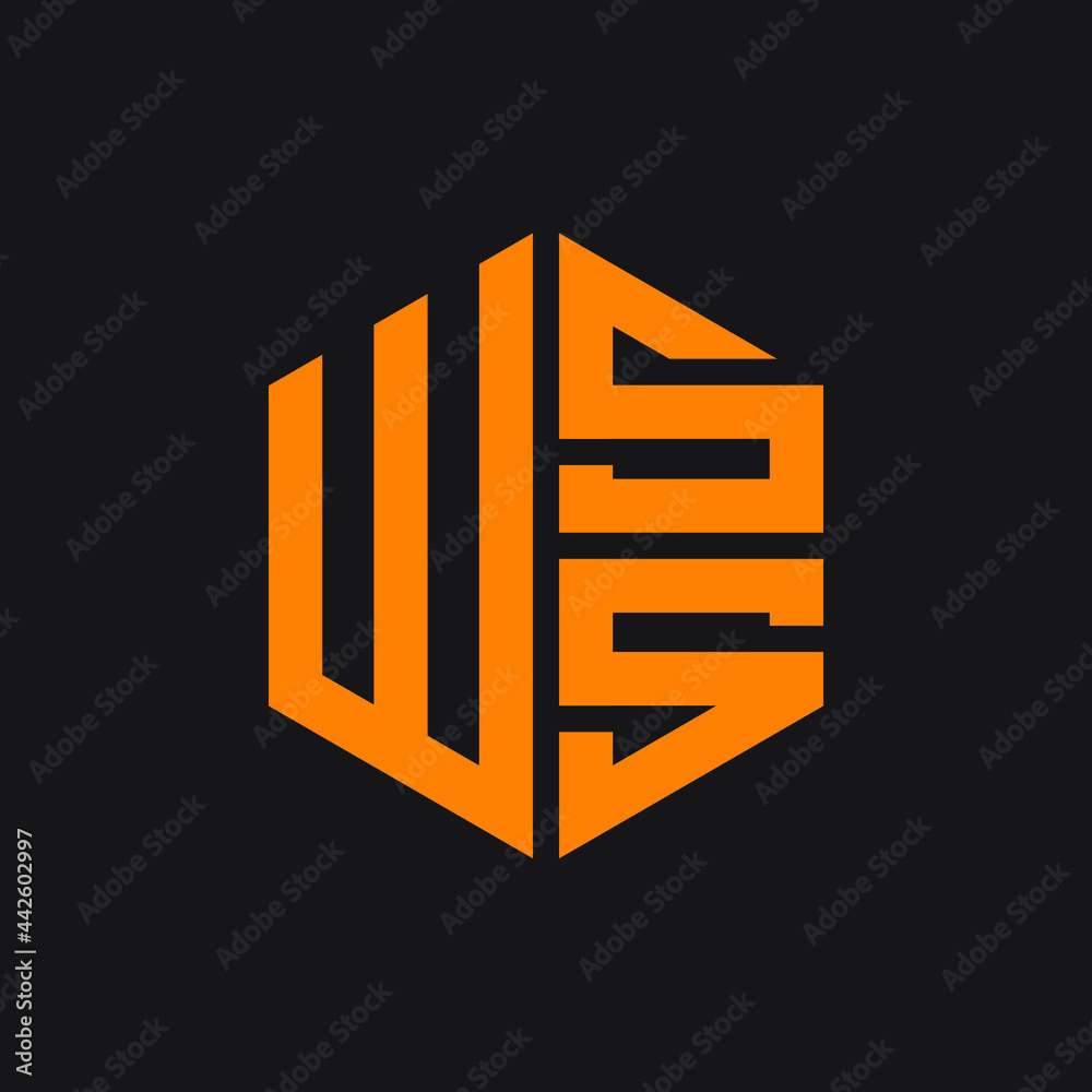 WSS logo WSS icon WSS vector WSS monogram WSS letter WSS minimalist WSS triangle WSS hexagon Circle Unique modern flat abstract logo design 