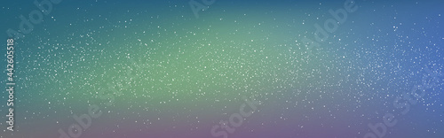 Space background. Northern Lights effect with stars. Color milky way wide banner. Realistic starry sky. Universe backdrop with nebula. Cosmic wallpaper. Vector illustration