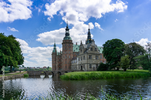 view of the Frederiksborg Castle in Hillerod on a beautiful summer day