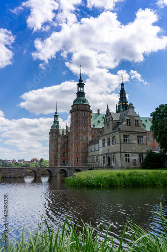 vertical view of the Frederiksborg Castle in Hillerod on a beautiful summer day