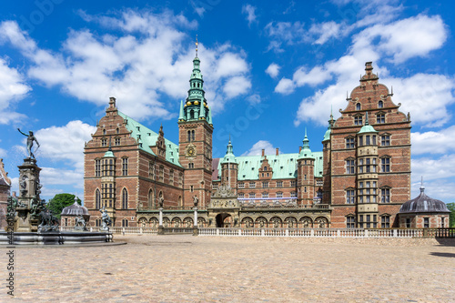 view of the Frederiksborg Castle in Hillerod on a beautiful summer day