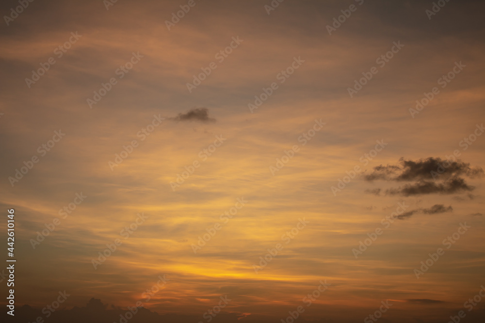 Delicate and thin clouds during sunset. Resource for replacement of skies.